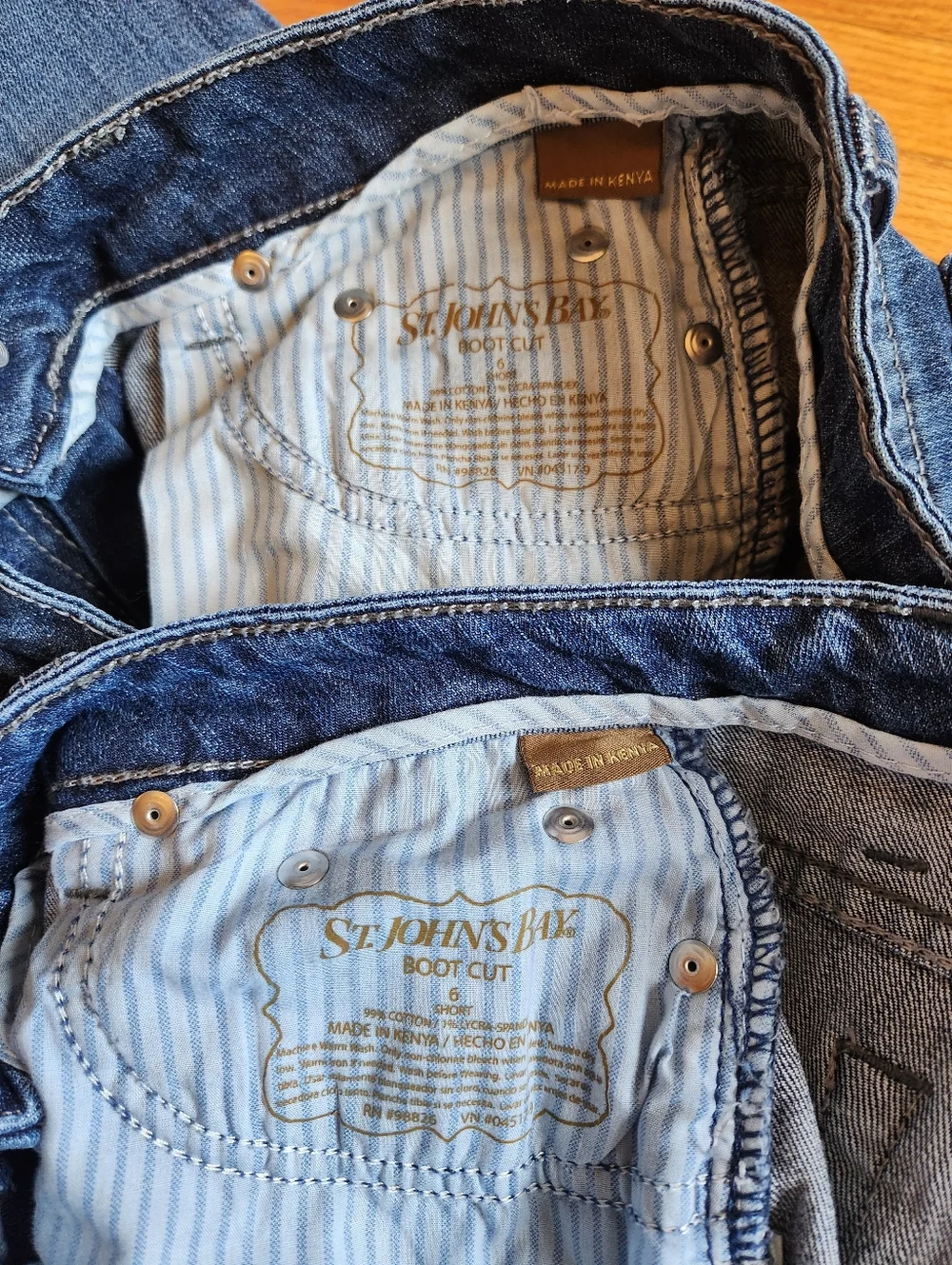 Lot of 2 St. John’s Bay Bootcut Jeans Size 6 Short Blue Denim Medium Wash